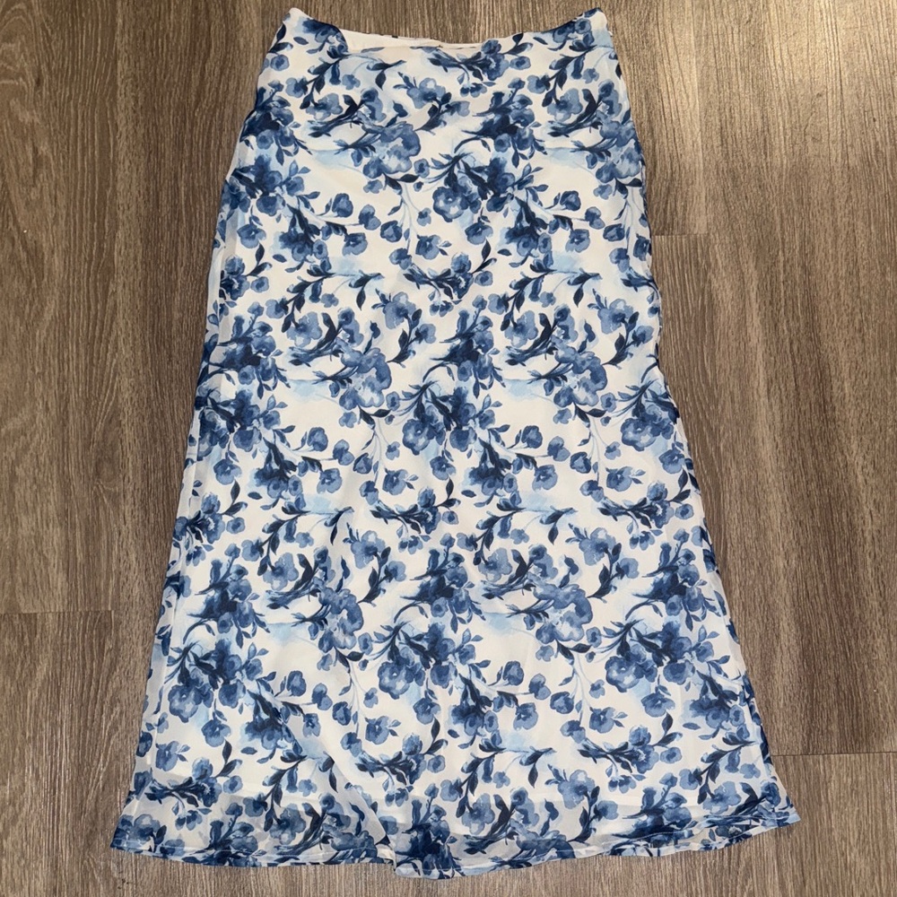 Abercrombie & Fitch Blue Floral A-Line Skirt